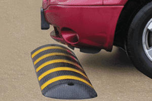 safety striped big speed bump